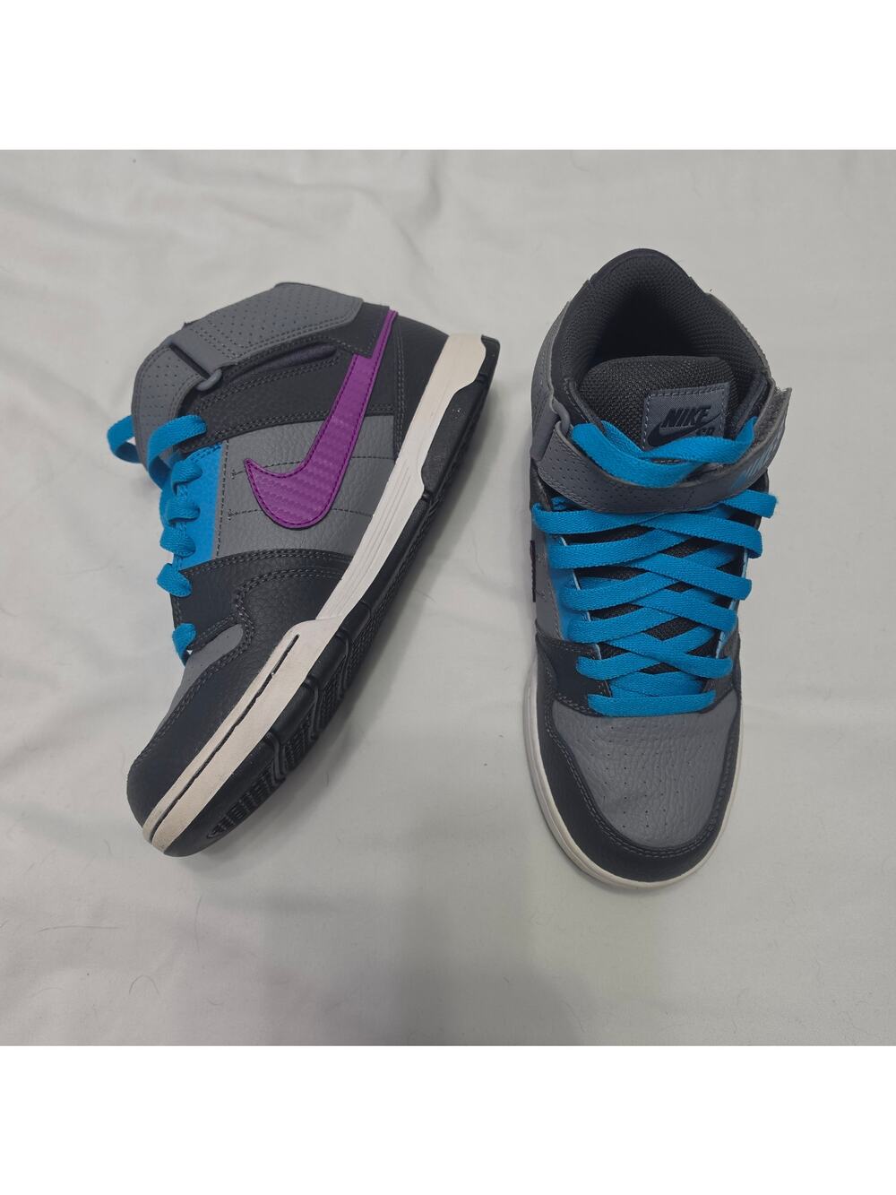 Nike SB Mogan Youth 5Y Skate Shoes Gray Blue Purple Mid Top Sneakers Women’s 6.5